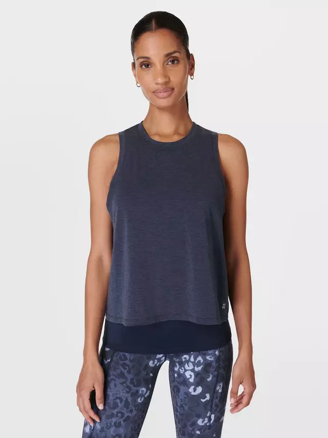 

Топ Sweaty Betty Soft Flow Double Up Bra Tank, темно-синий