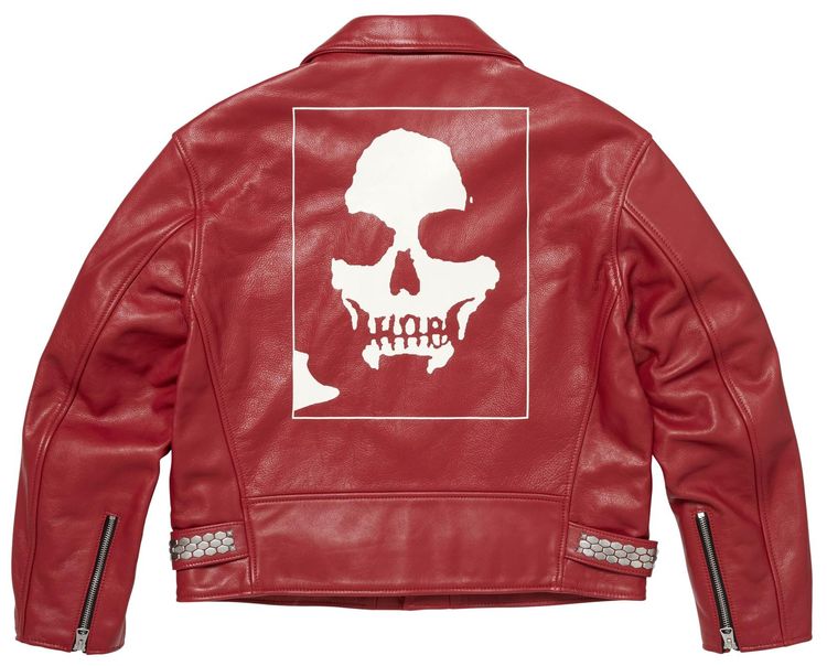 Кожаная куртка Supreme x Number (N)Ine x Schott Perfecto, красный — фото 2