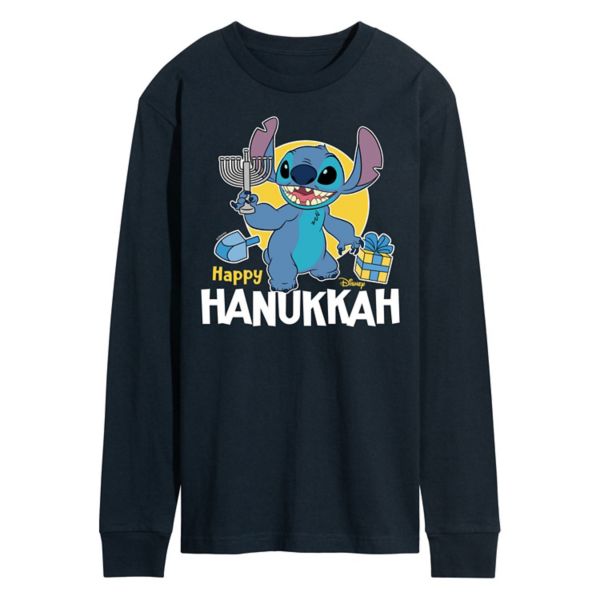 

Мужская футболка с длинным рукавом и принтом «Счастливая Ханука» от Lilo & Stitch Disney, синий