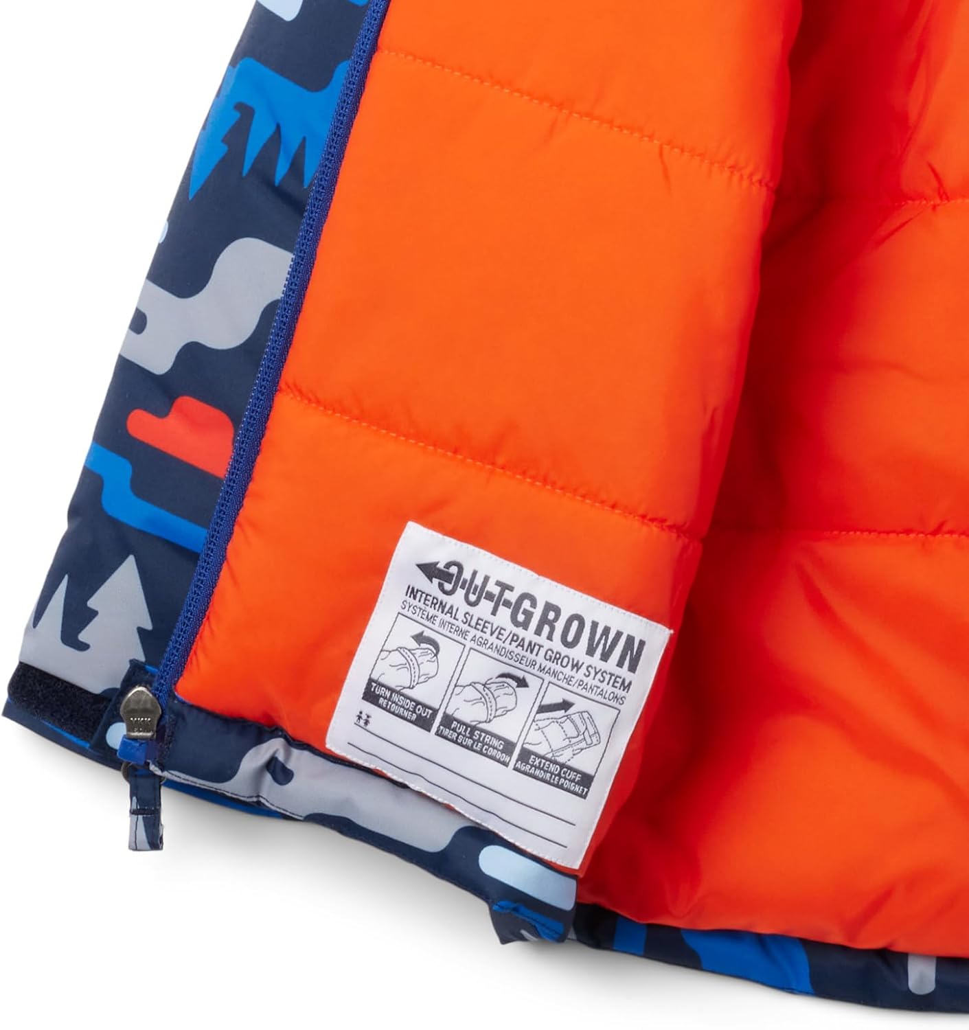 Куртка Columbia Boys' Lightning Lift Iii Printed, Collegiate Navy Highland/Mountain Blue/Spicy — фото 3