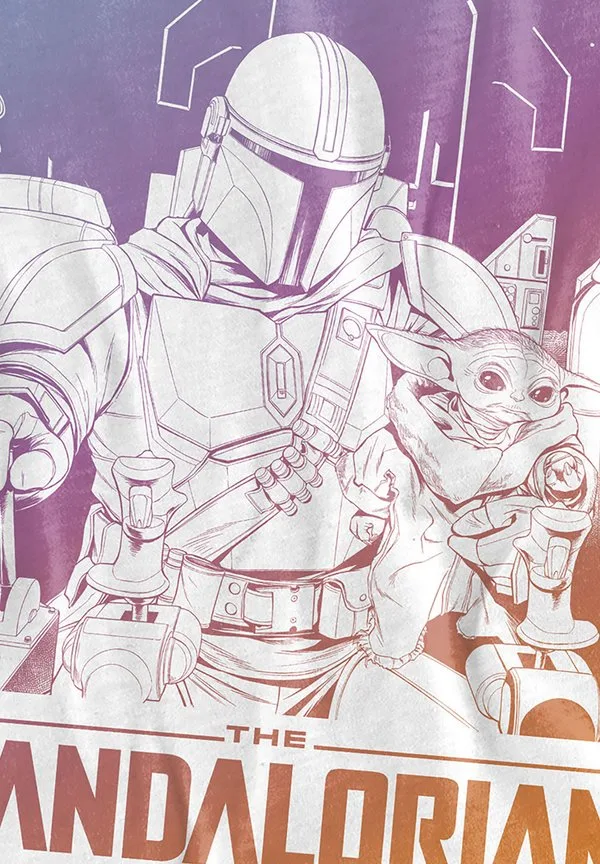 Футболка с градиентным принтом «звездные войны: мандалорец/малыш» Star Wars, White — фото 3