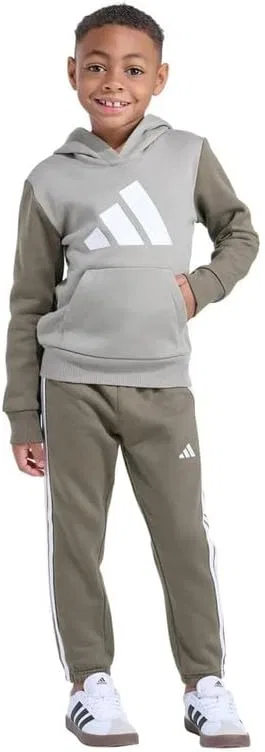 Детский спортивный костюм из флиса Adidas, худи и брюки, Green