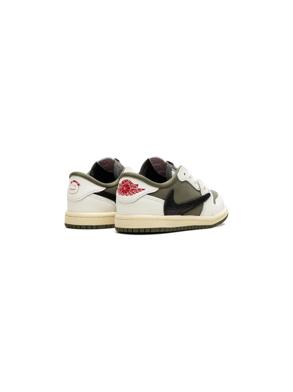 Кроссовки Air Jordan 1 Retro Low OG Medium Olive из коллаборации с Travis Scott Jordan Kids, зеленый — фото 3