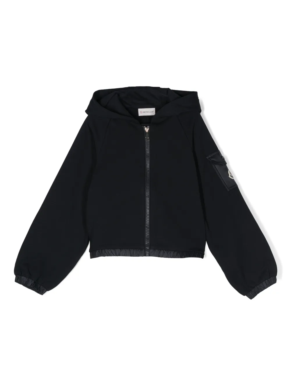 

Худи на молнии с нашивкой-логотипом Moncler Enfant, синий