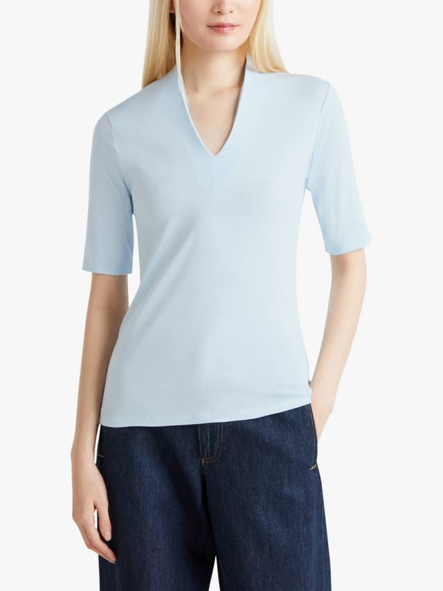 

Приталенная футболка с v-образнымвырезом Benetton, цвет Heavenly Blue