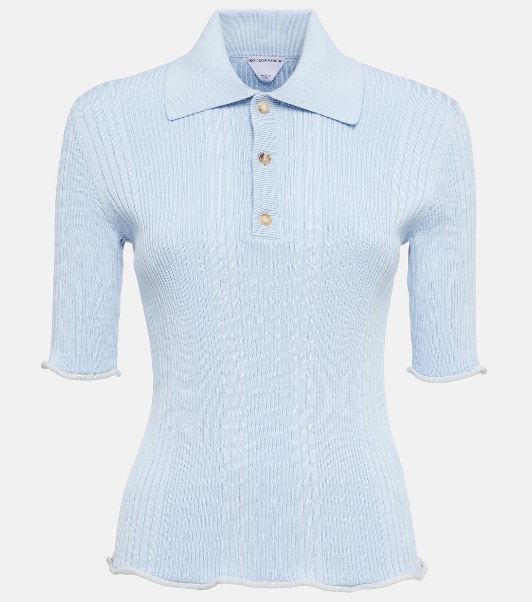 

Хлопковая поло с рубчиком Bottega Veneta, Bubble