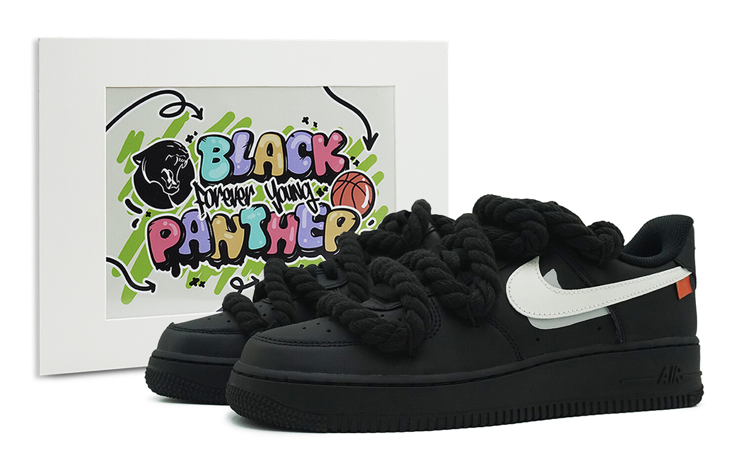 

Кроссовки для скейтбординга Air Force 1 женские низкие черный/белый Nike