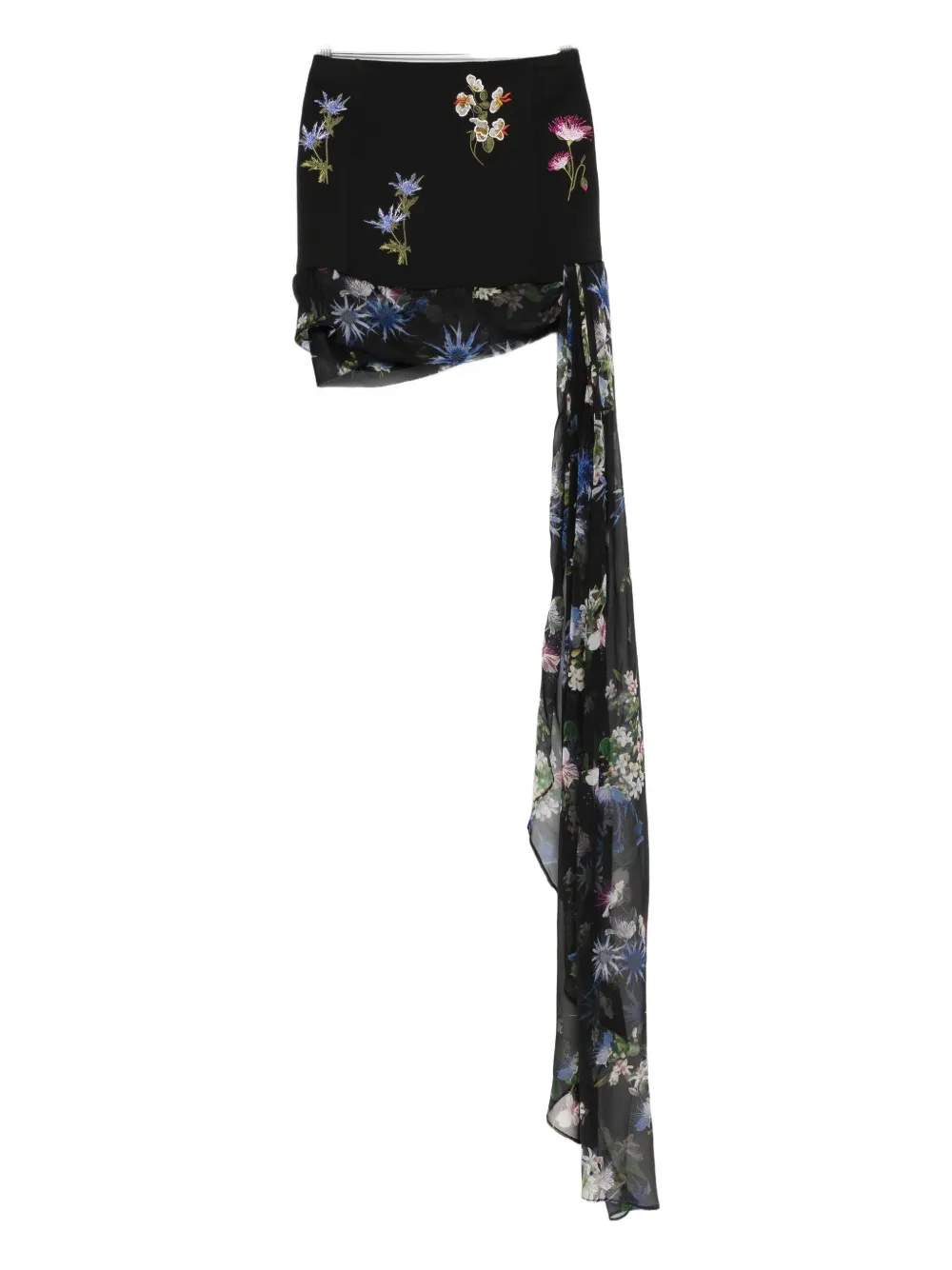 

Юбка с цветочной вышивкой BLUMARINE, черный