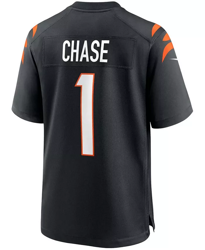 Мужская игровая футболка Ja'Marr Chase черного цвета Cincinnati Bengals, выбор в первом раунде драфта НФЛ 2021 года Nike — фото 4