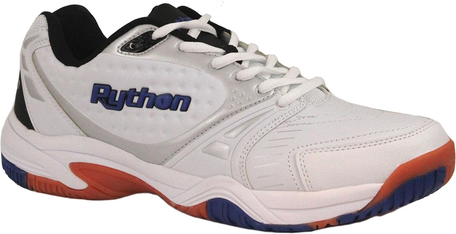 

Кроссовки для зала Python Deluxe (раккетбол, сквош, бадминтон, внутренний пиклбол, волейбол) (низкие и средние) (черно-белые) (нескользящие) (без следов) Python Racquetball, белый