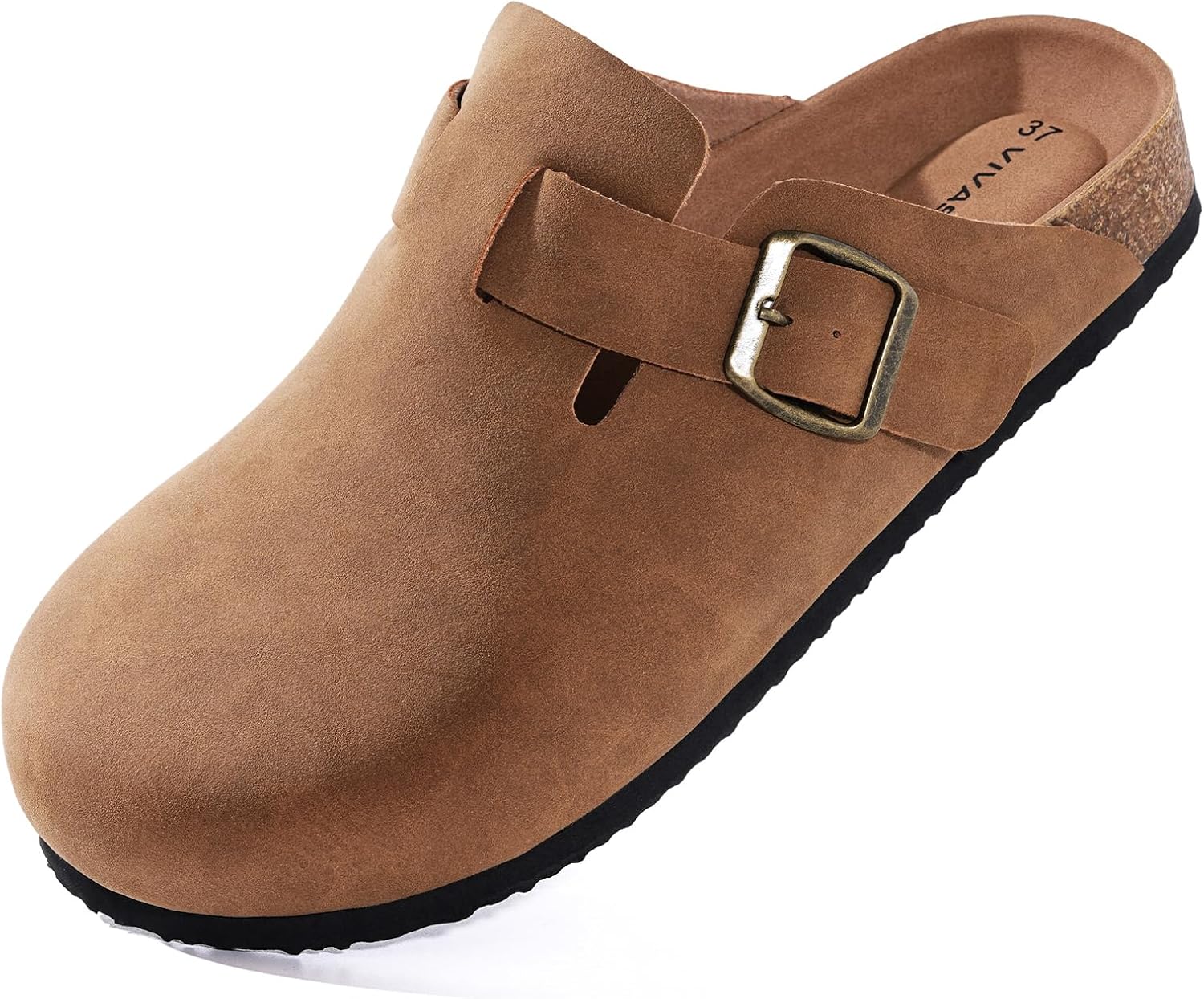 

Сабо для женщин и мужчин, сандалии на пробковой стельке, удобные слипоны, с поддержкой свода стопы, замшевые сабо Vivasun, коричневый