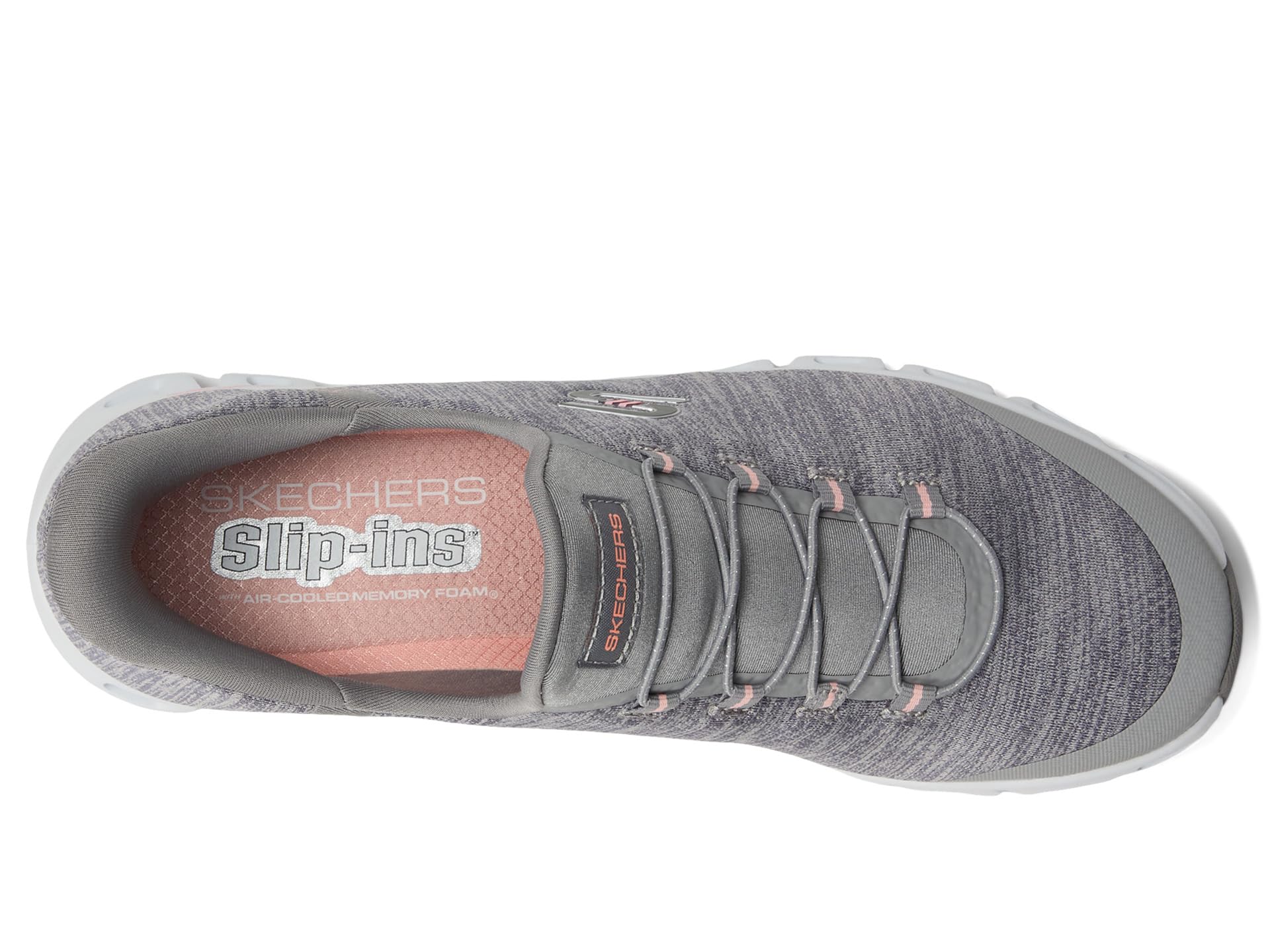 Кроссовки SKECHERS Glide Step Peak Hands Free Slip-Ins, цвет Grey Coral — фото 2