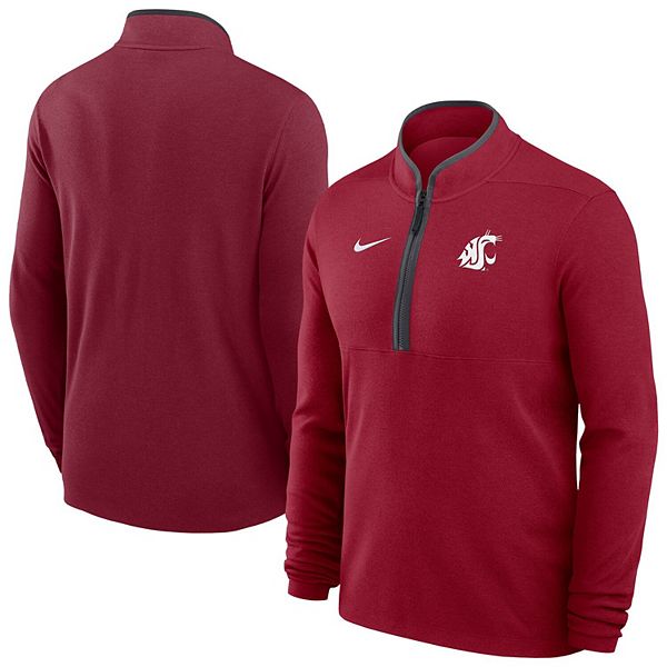 Мужская багровая баскетбольная толстовка washington state cougars victory dri-fit с полумолнией Nike — фото 2