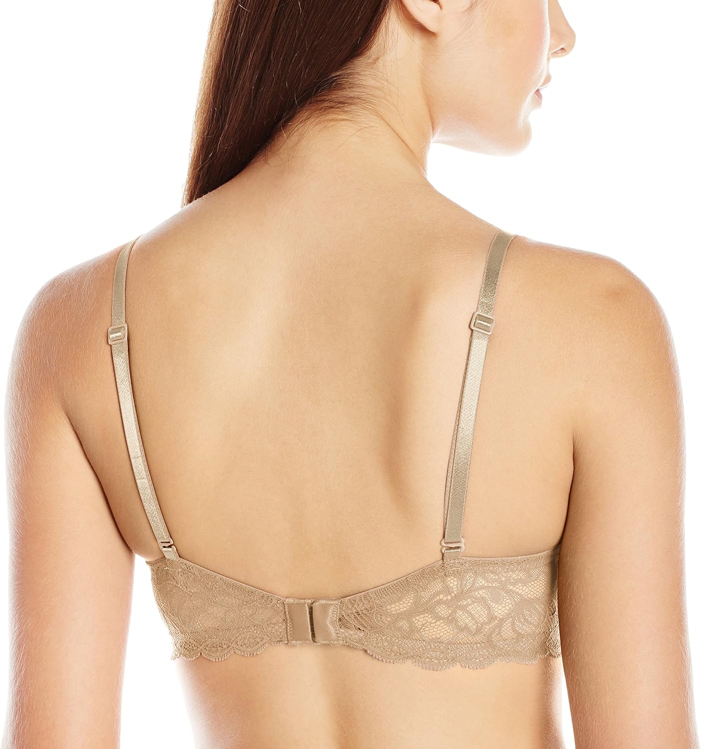 Женский соблазнительный комфортный бюстгальтер Calvin Klein с кружевом Demi Bra, Bare — фото 2