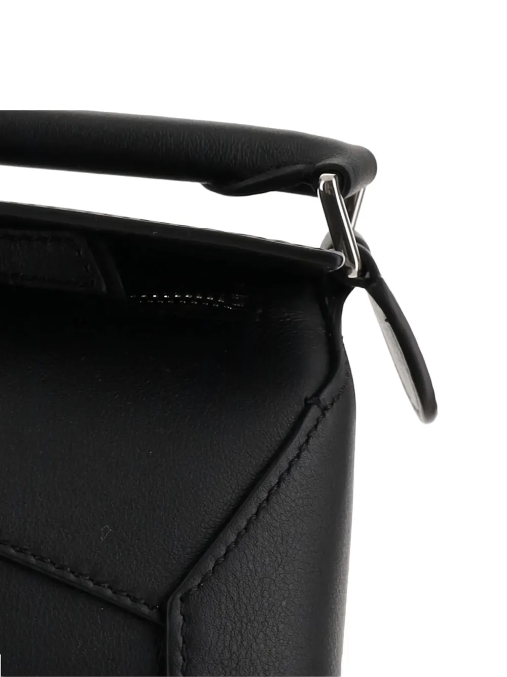 Сумка Mini Puzzle Edge из телячьей кожи с верхней ручкой LOEWE, черный — фото 4