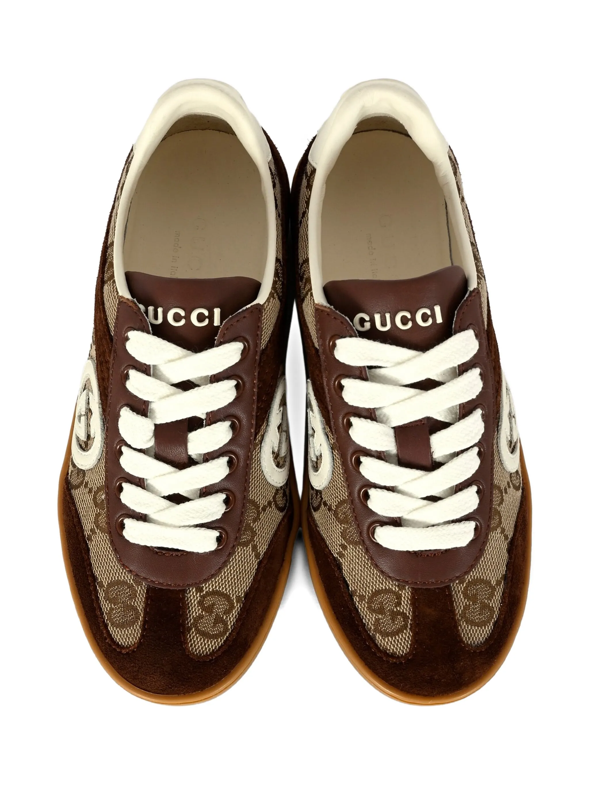 Кеды с логотипом GG Gucci Kids, коричневый — фото 4