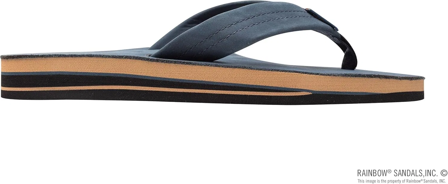 Сандалии с поддержкой стопы, из натуральной кожи, Rainbow, Navy с подошвой Fawn Rainbow Sandals — фото 4