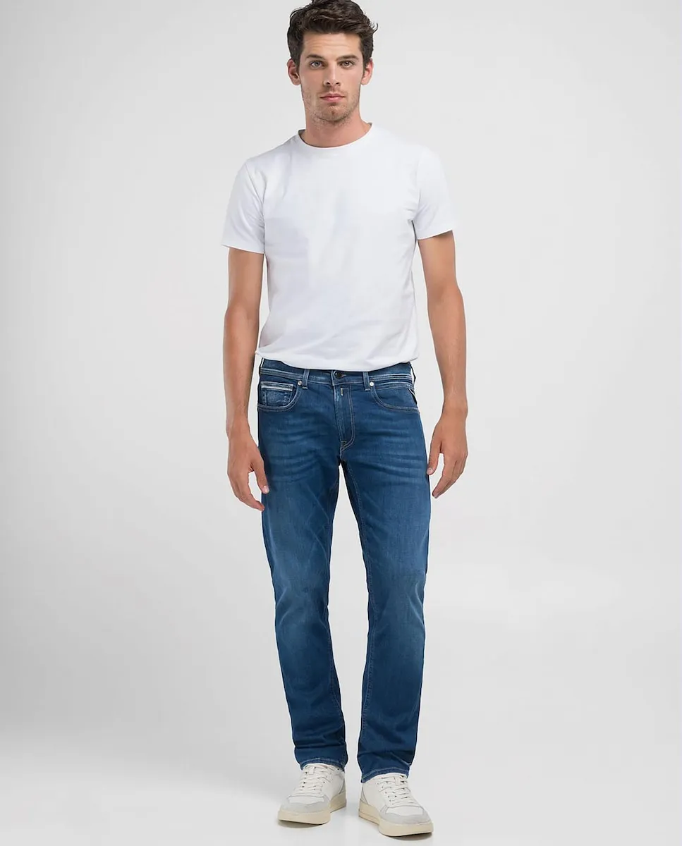 

Мужские джинсы прямого кроя с карманами Replay, синий