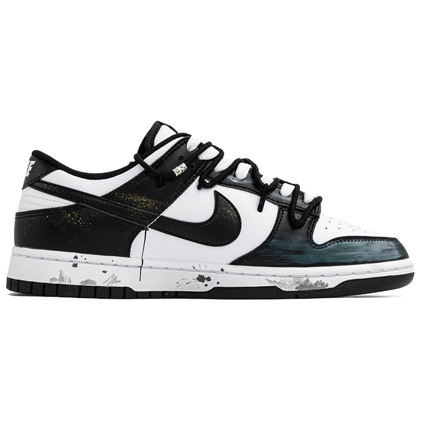 Nike Кроссовки для скейтбординга Dunk Wan Hua Nong, Mo Yan, низкие, износостойкая кожа, мужские, черно-белые — фото 4