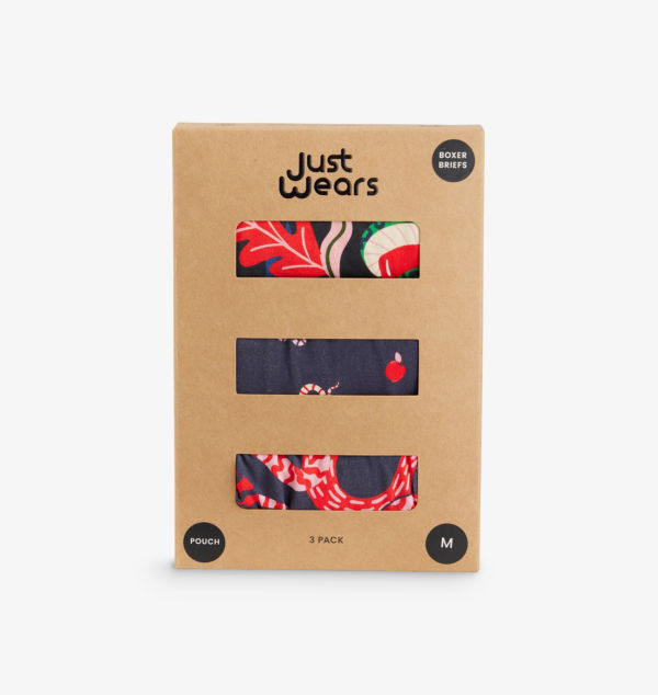 

Упаковка из трех трусов-боксеров из эластичного модала с принтом Justwears, цвет year of the snake
