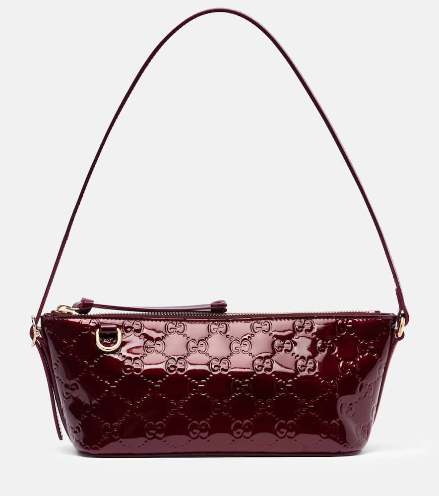 

GG Emblem Маленькая кожаная сумка через плечо Gucci, Rosso Anco/Rosso Anc