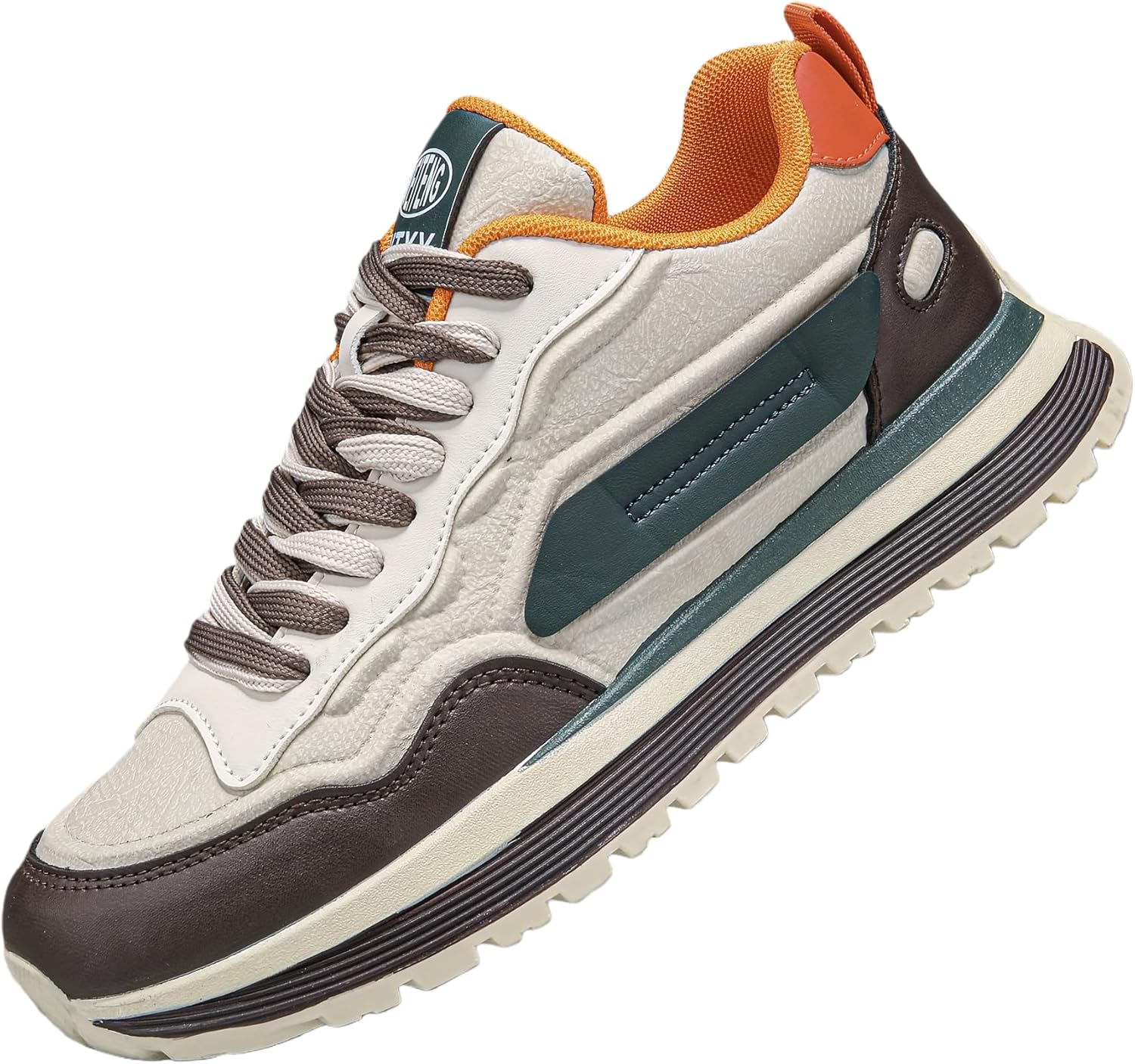 

Мужские кроссовки европейского стиля 2025 года с шнуровкой - подошва из ПВХ с плотной амортизацией, дышащая подкладка, низкая посадка, повседневная уличная обувь в черном и бирюзовом цветах - для спорта и повседневной носки Clolinde