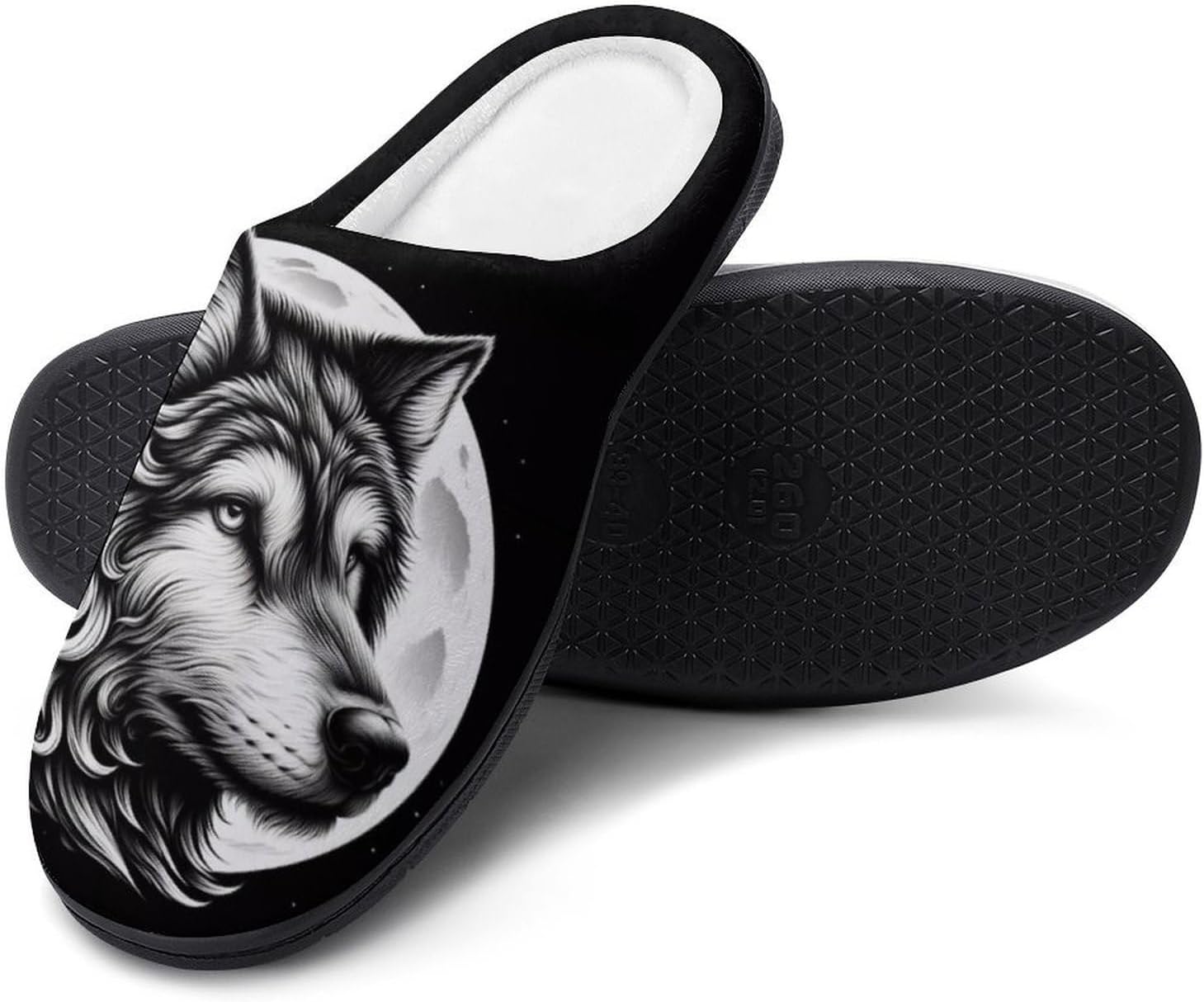 

Мужские тапочки YXHZYHY Nordic Viking, уютные тапочки с эффектом памяти, легкие теплые домашние обувь для дома и улицы, Viking Wolves