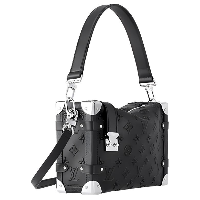 Монограмма Тисненая Телячья Кожа Боковой Чемодан Черный LOUIS VUITTON — фото 2