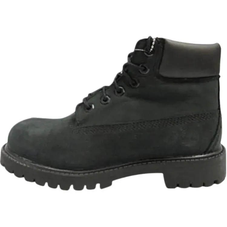 Timberland 6-дюймовые кожаные водонепроницаемые высокие детские ботинки black kids