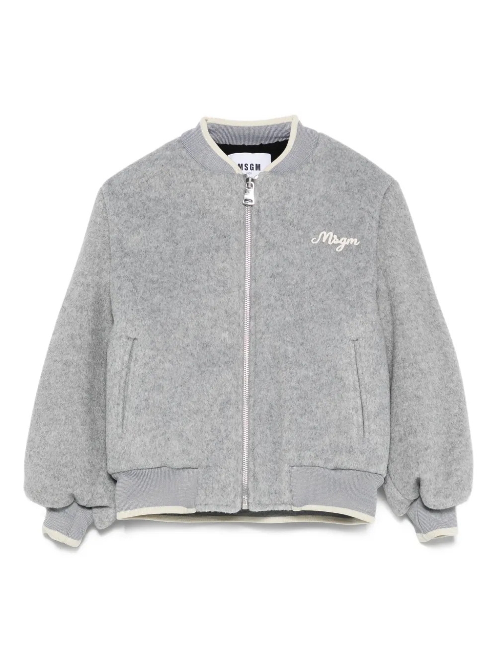 

Куртка с объемными рукавами и вышивкой Msgm Kids, серый