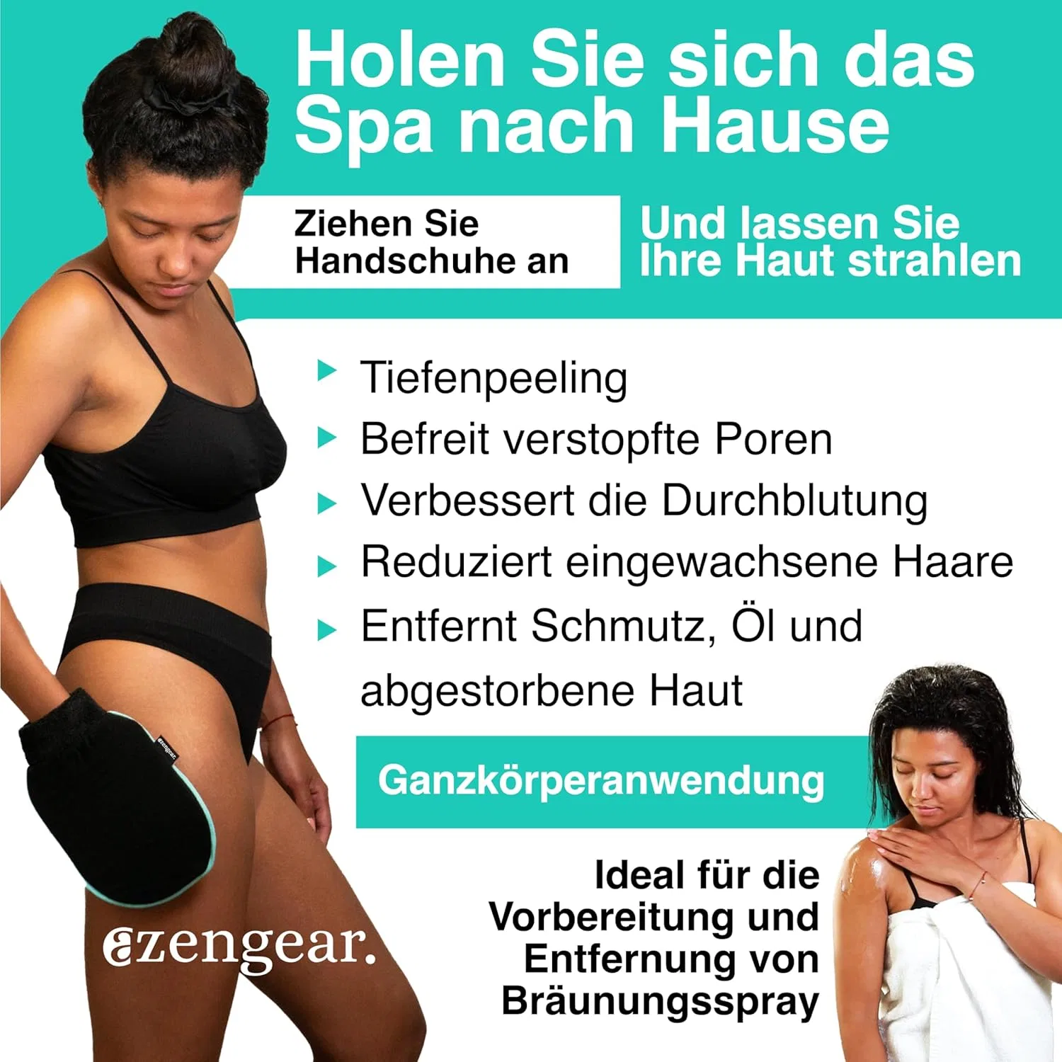 Отшелушивающая перчатка aZengear для глубокой очистки ‎Azengear — фото 3