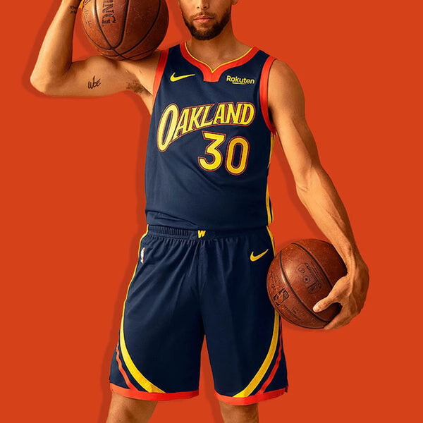 Майка Nike NBA Stephen Curry Golden State Warriors Jersey City Edition Dark blue, синий — фото 4