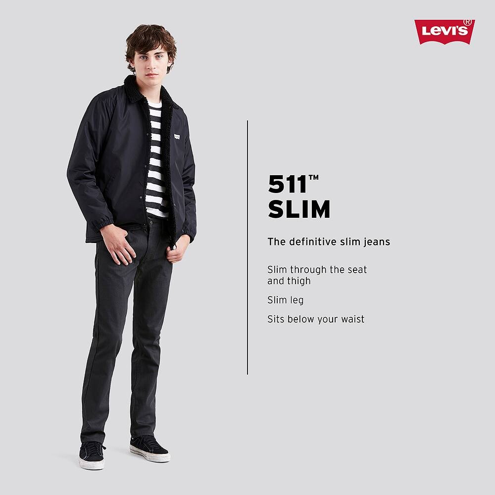 Мужские эластичные джинсы узкого кроя Levi's 511, цвет Catch My Drift — фото 4