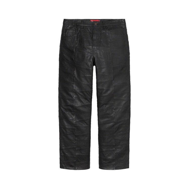 

Джинсы Supreme Patchwork Leather 5-Pocket Jean, черный