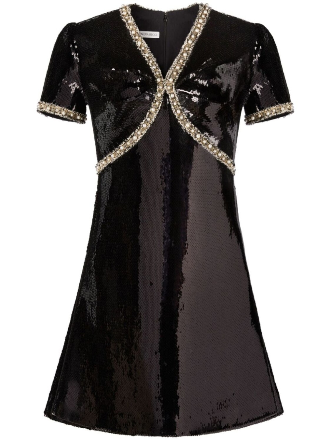 

Nina Ricci платье мини с пайетками, черный