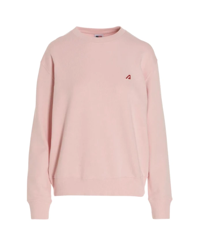 

Пуловер с круглым вырезом и вышитым логотипом, розовый. Autry, розовый