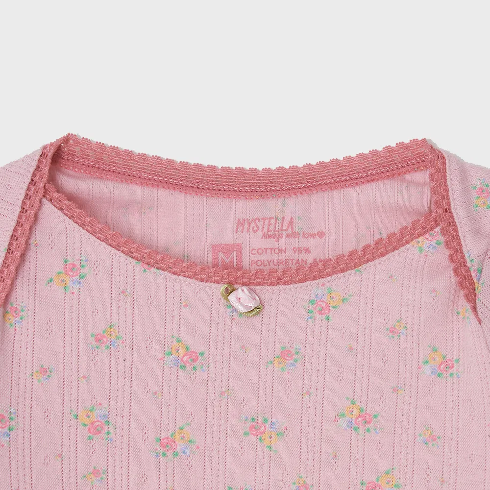 Детская пижама Rose Pointelle розового цвета от Mystella