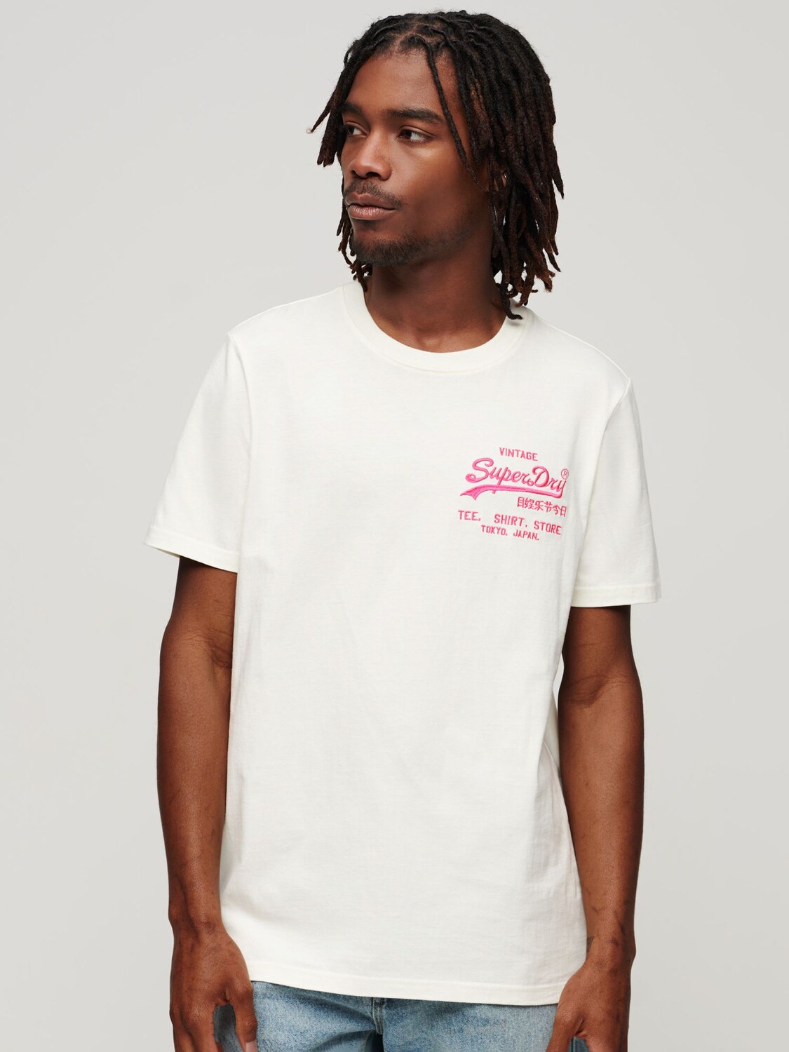 

Футболка с маленьким логотипом Superdry Neon Vintage, экрю