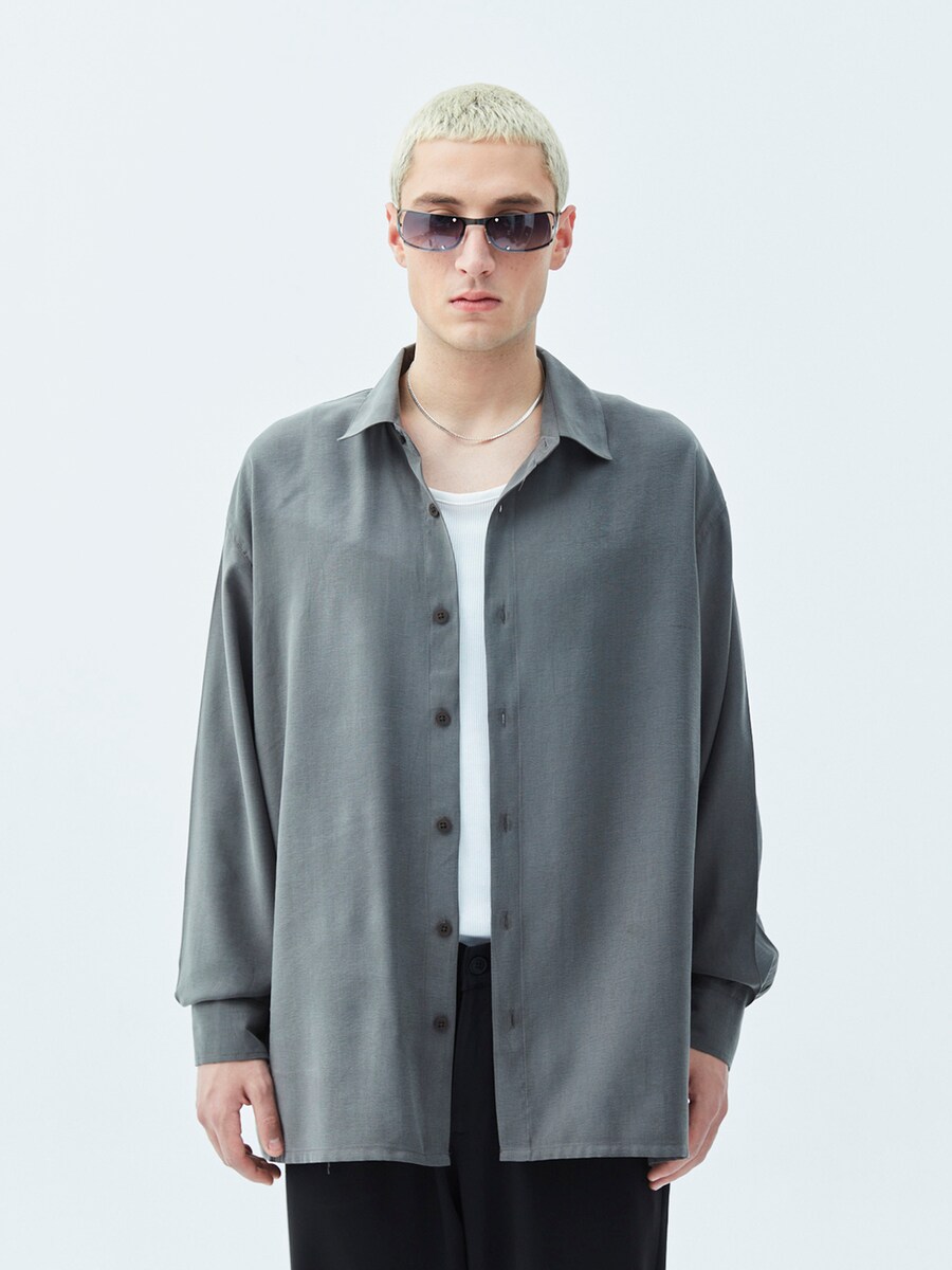 

Повседневная рубашка VAMOS CLO Comfort fit Button Up Shirt Oceanside, серый