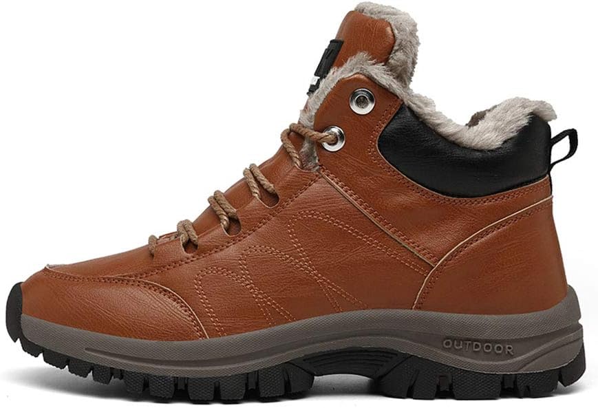 

Ботинки Plus Velvet Snow, кожаные противоскользящие износостойкие обувь для походов на открытом воздухе, хлопковые туфли Mnssrn-Mm, коричневый