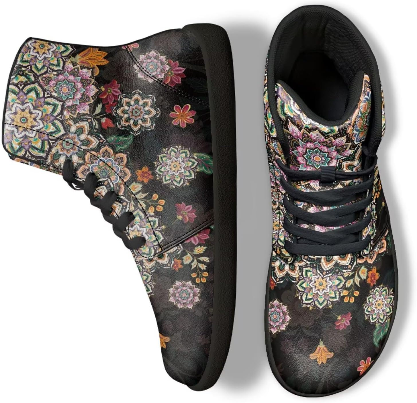 

Кроссовки Binienty Zero Drop с плоской подошвой для мужчин и женщин, из ПУ-кожи, минималистичные, водонепроницаемые, спортивные, A Mandala Boho Floral