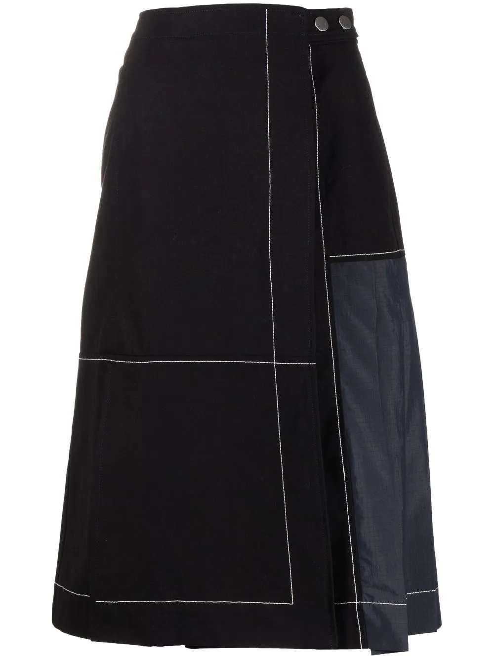 

Юбка миди со складками 3.1 Phillip Lim, черный