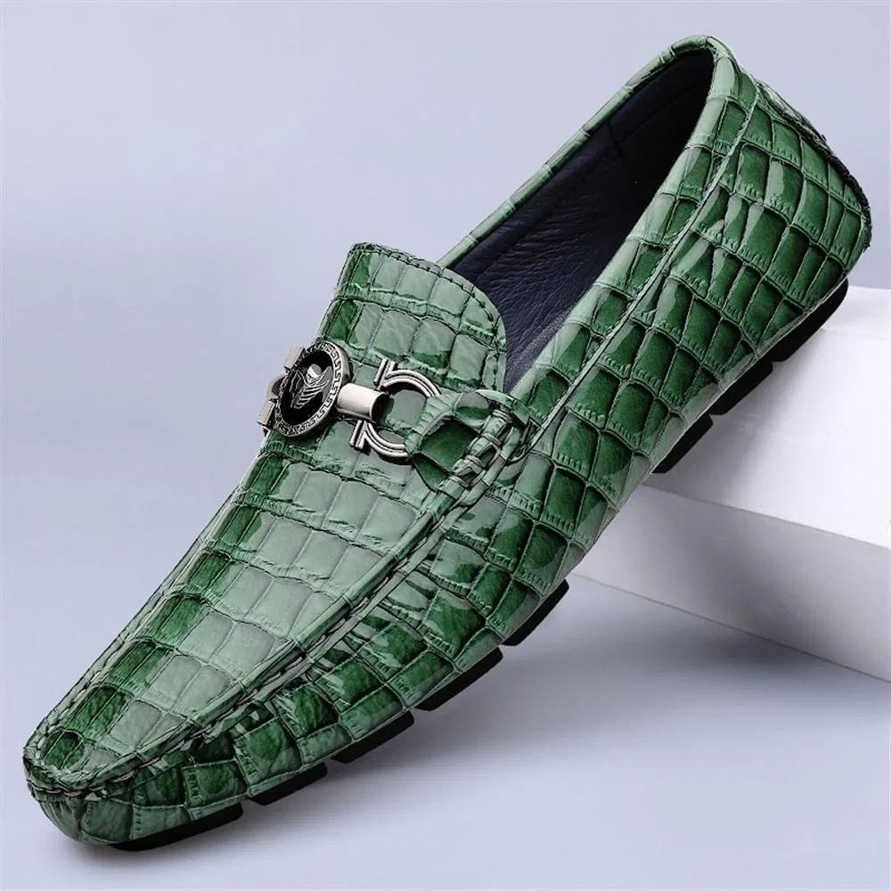 Мужские лоферы Leather Slip On Breathable Comfortable Shoes, Green HBNCFTI — фото 2