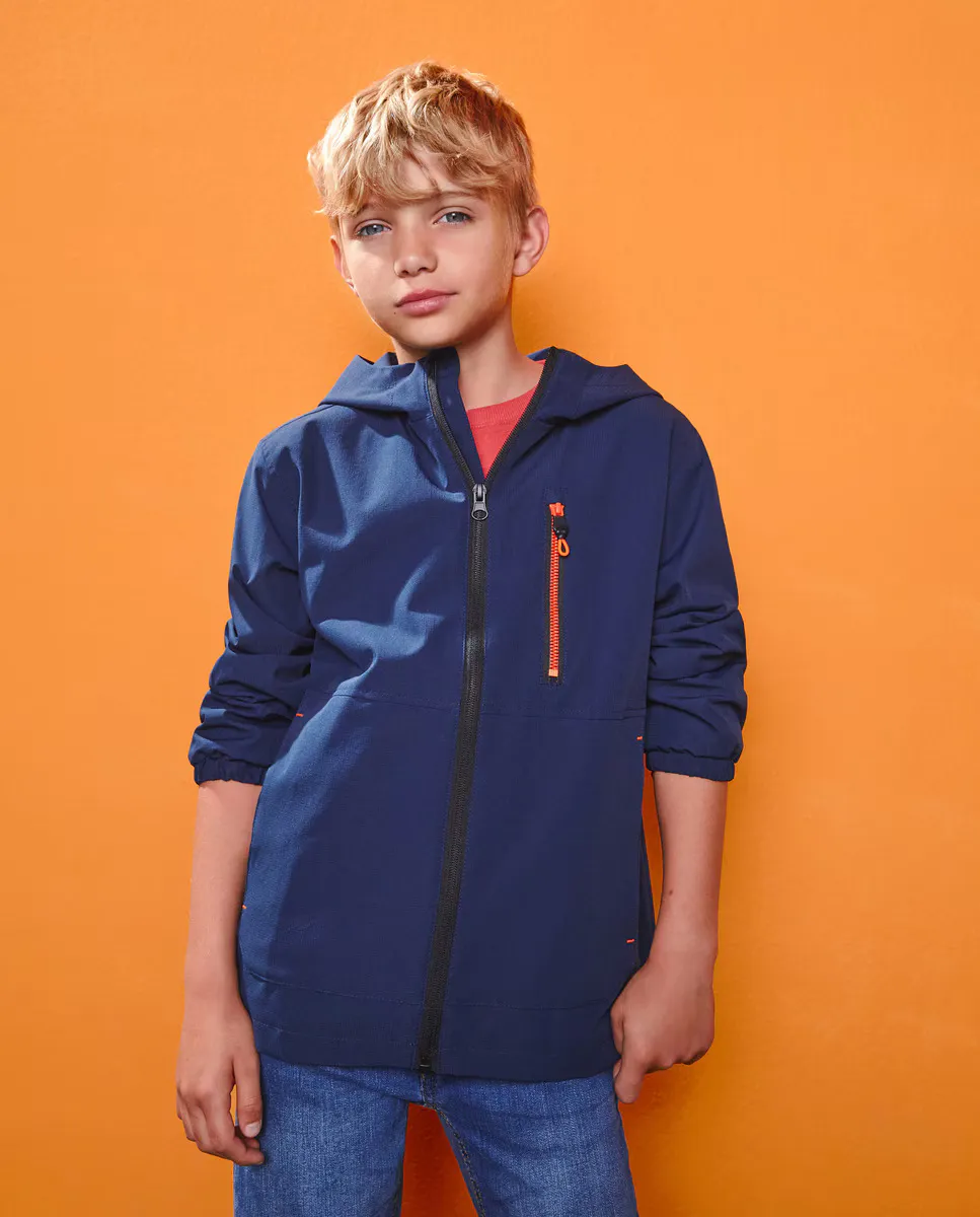 

Контрастная ветровка для мальчика Kids El Corte Inglés, темно-синий