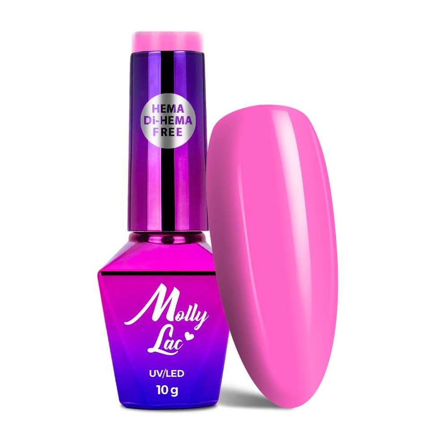 

MollyLac Power Flower Fuchsia Гибридный лак для ногтей без HEMA/Di-HEMA 10 г № 724