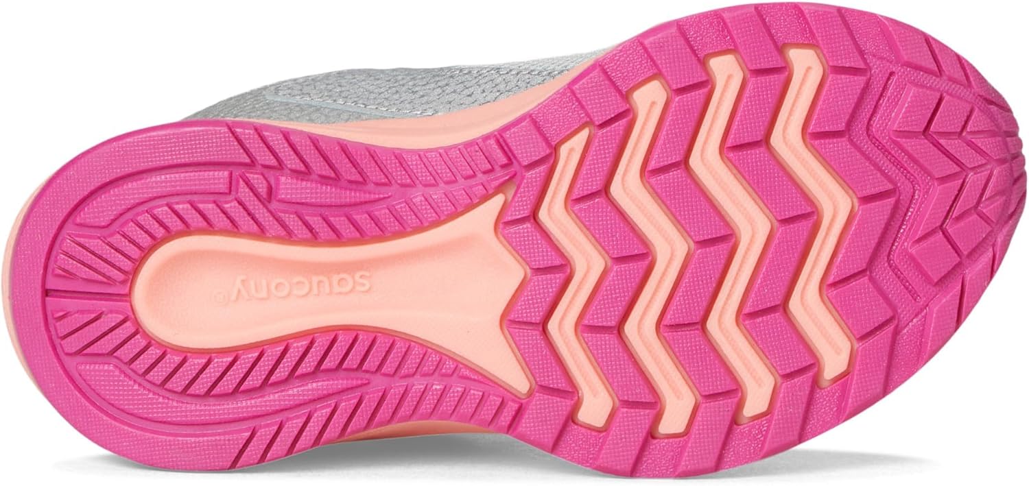 Детские кроссовки Saucony Cohesion с альтернативной застежкой для детей и подростков, Silver/Coral — фото 3