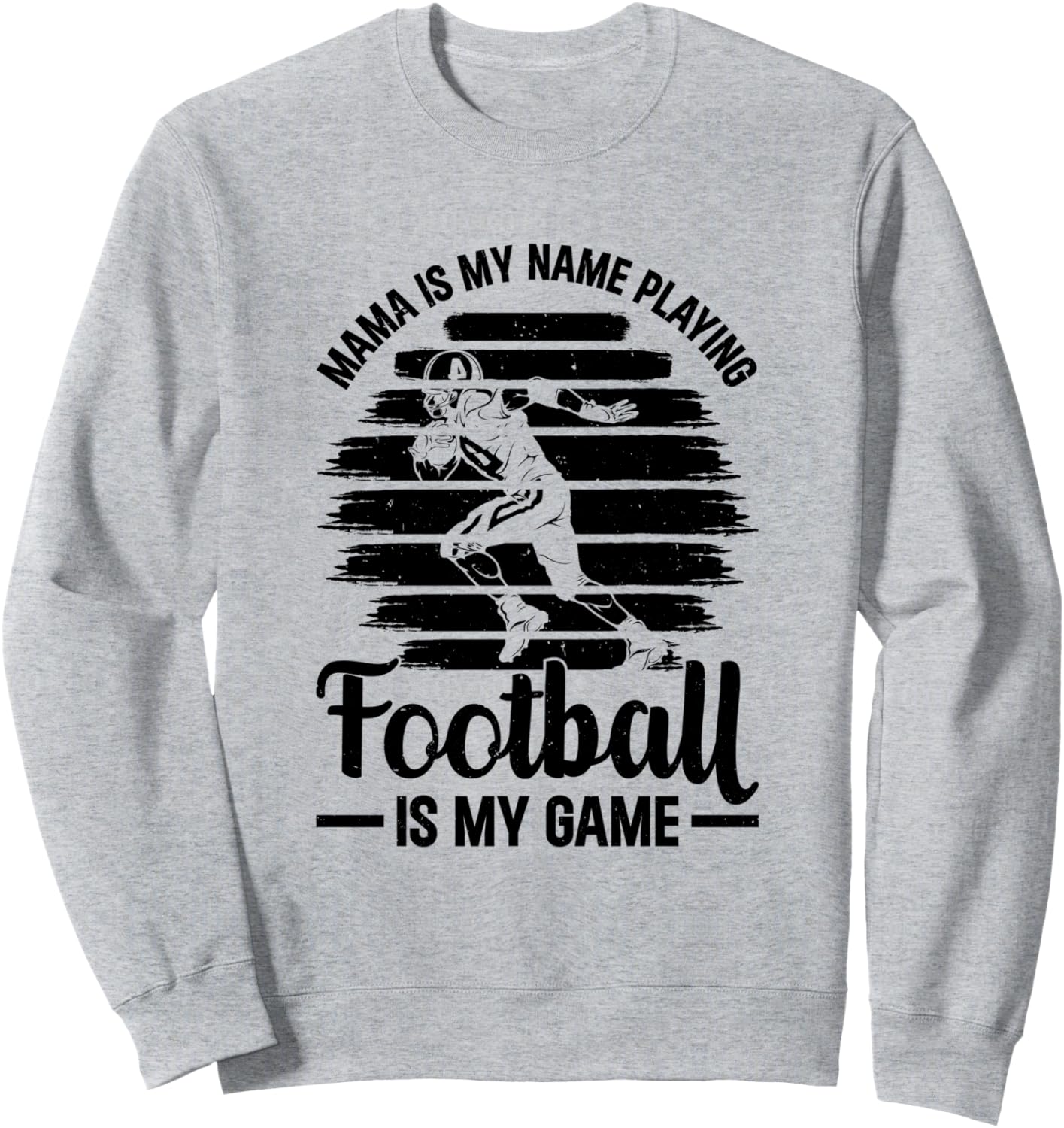 

Меня зовут Мама, я играю в американский футбол. толстовка Football Mom American Football Mama, серый