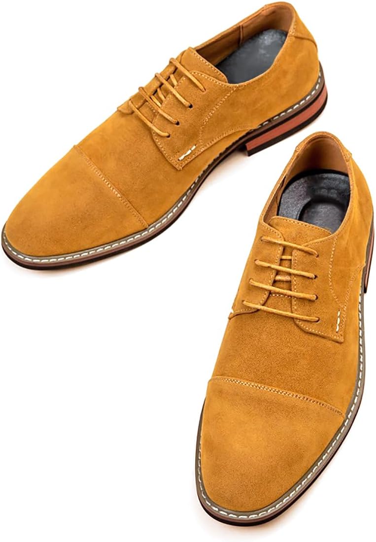 

Мужские оксфорды iadore из натуральной кожи и замши, с шнуровкой, деловые дерби для повседневной носки, коричневый