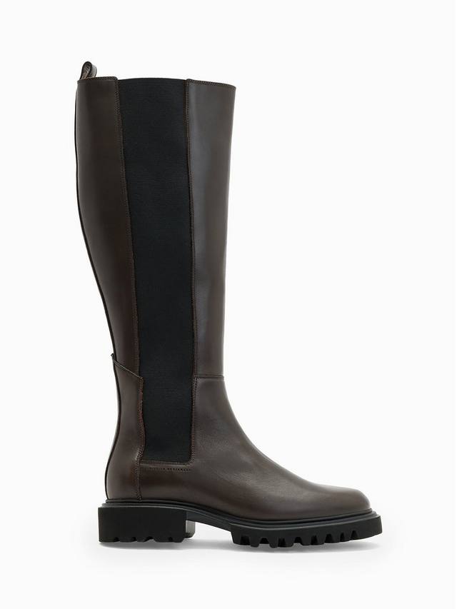 Кожаные ботинки Maeve до колена AllSaints, Brown