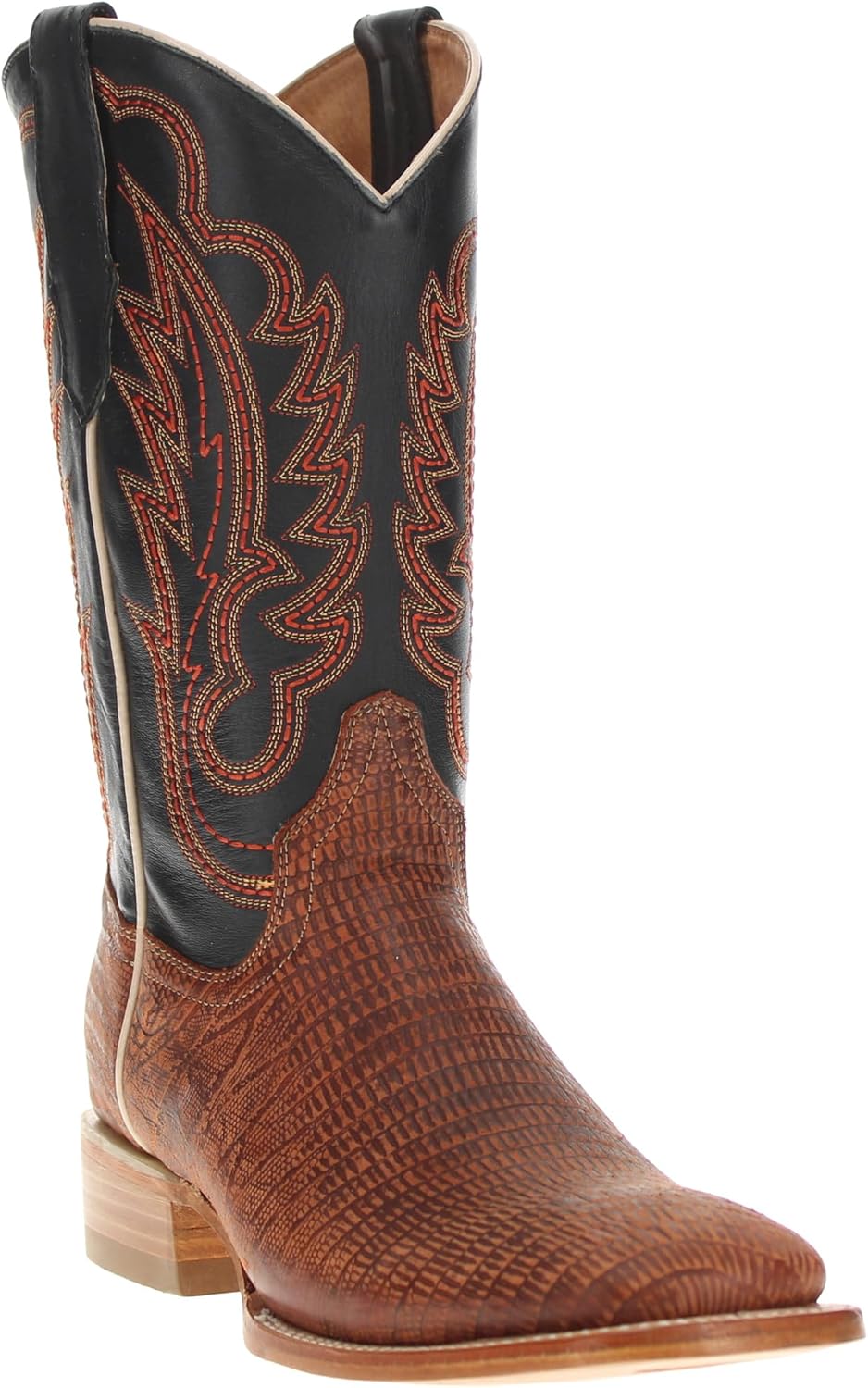 

Мужские ковбойские сапоги Vaccari Nash из натуральной кожи с тиснением под ящерицу и широким квадратным носком, Cognac